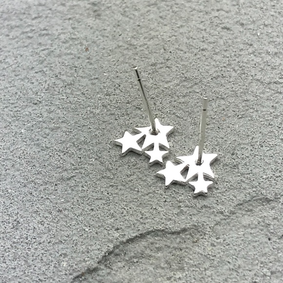 Starry night sterling silver studs earrings - Picture 7 of 8